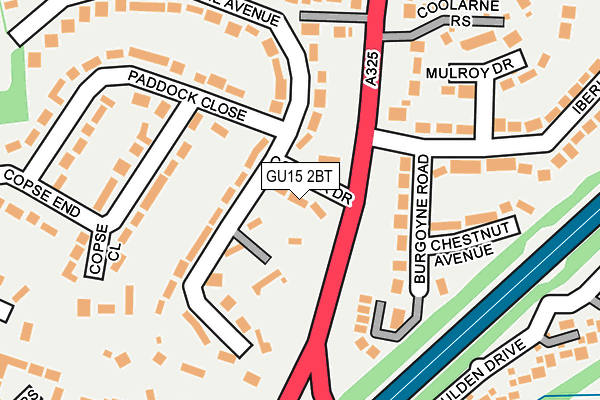GU15 2BT map - OS OpenMap – Local (Ordnance Survey)