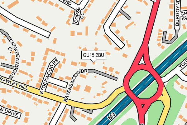 GU15 2BU map - OS OpenMap – Local (Ordnance Survey)