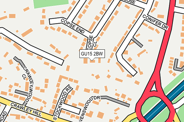 GU15 2BW map - OS OpenMap – Local (Ordnance Survey)