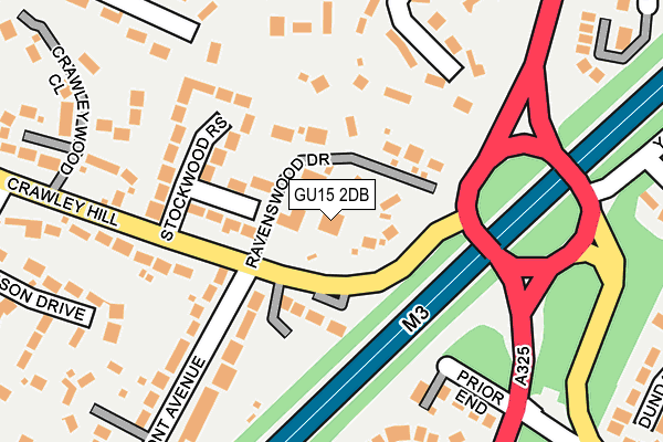 GU15 2DB map - OS OpenMap – Local (Ordnance Survey)