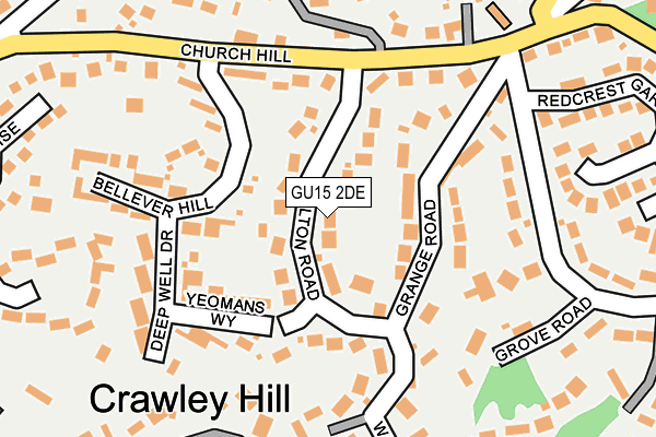 GU15 2DE map - OS OpenMap – Local (Ordnance Survey)