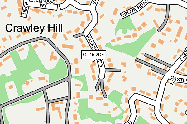 GU15 2DF map - OS OpenMap – Local (Ordnance Survey)