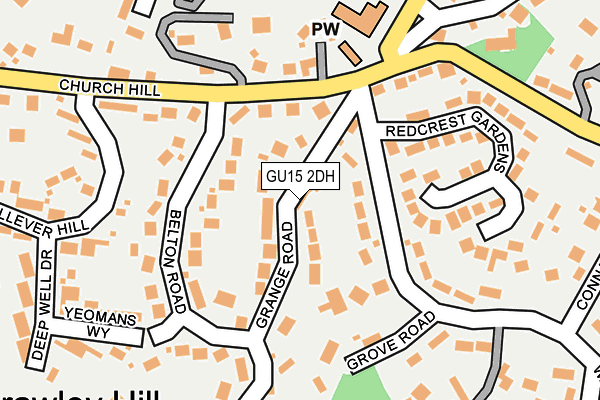 GU15 2DH map - OS OpenMap – Local (Ordnance Survey)