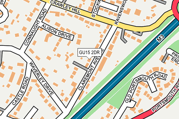 GU15 2DR map - OS OpenMap – Local (Ordnance Survey)