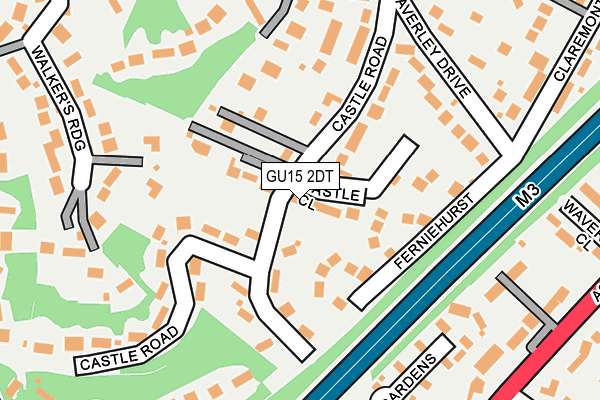 GU15 2DT map - OS OpenMap – Local (Ordnance Survey)