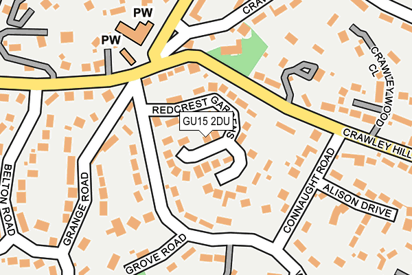 GU15 2DU map - OS OpenMap – Local (Ordnance Survey)