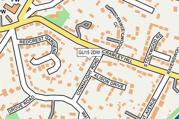 GU15 2DW map - OS OpenMap – Local (Ordnance Survey)