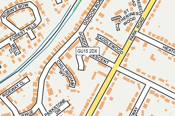 GU15 2DX map - OS OpenMap – Local (Ordnance Survey)