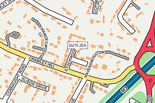 GU15 2EA map - OS OpenMap – Local (Ordnance Survey)