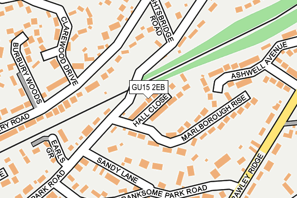 GU15 2EB map - OS OpenMap – Local (Ordnance Survey)