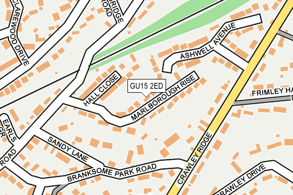 GU15 2ED map - OS OpenMap – Local (Ordnance Survey)