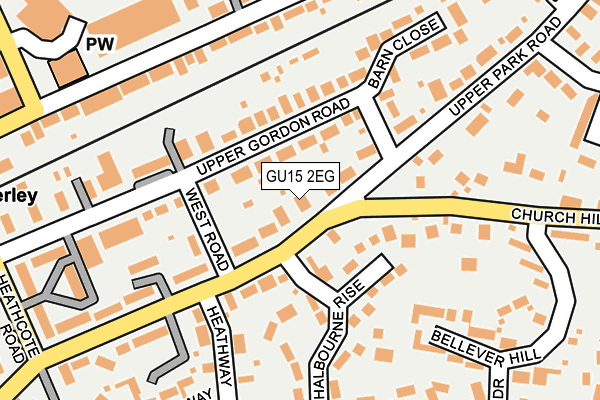 GU15 2EG map - OS OpenMap – Local (Ordnance Survey)