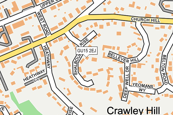 GU15 2EJ map - OS OpenMap – Local (Ordnance Survey)