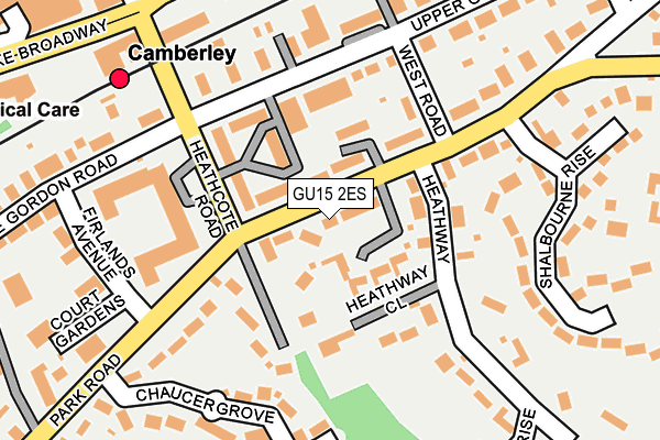 GU15 2ES map - OS OpenMap – Local (Ordnance Survey)