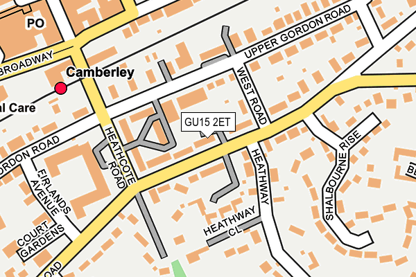 GU15 2ET map - OS OpenMap – Local (Ordnance Survey)