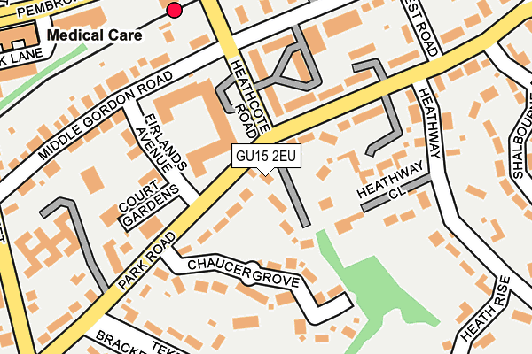 GU15 2EU map - OS OpenMap – Local (Ordnance Survey)