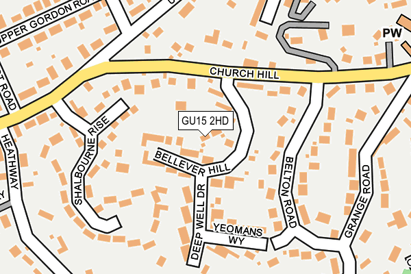 GU15 2HD map - OS OpenMap – Local (Ordnance Survey)