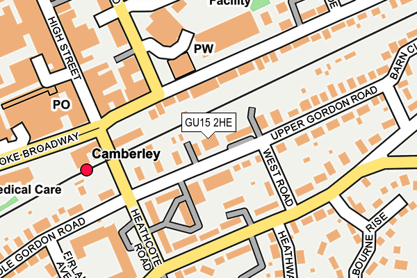 GU15 2HE map - OS OpenMap – Local (Ordnance Survey)