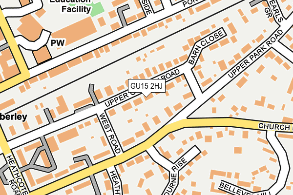 GU15 2HJ map - OS OpenMap – Local (Ordnance Survey)