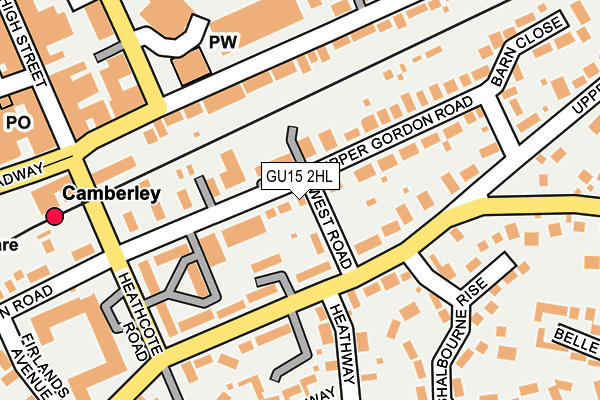 GU15 2HL map - OS OpenMap – Local (Ordnance Survey)