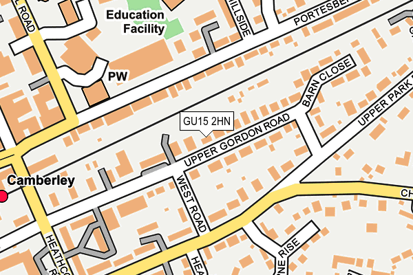 GU15 2HN map - OS OpenMap – Local (Ordnance Survey)