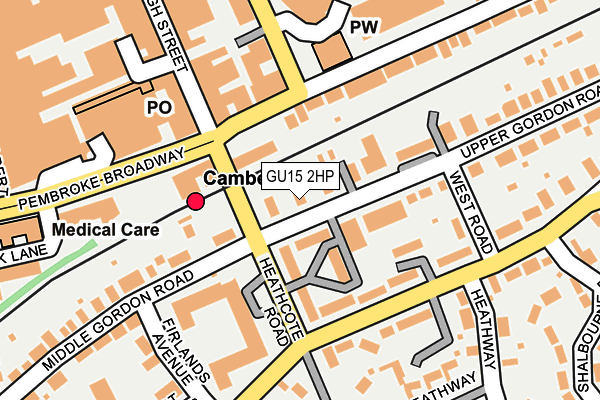 GU15 2HP map - OS OpenMap – Local (Ordnance Survey)