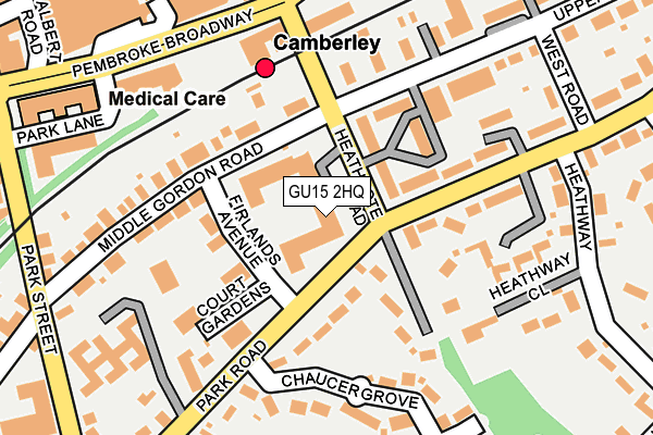 GU15 2HQ map - OS OpenMap – Local (Ordnance Survey)