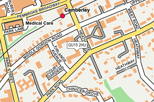 GU15 2HU map - OS OpenMap – Local (Ordnance Survey)