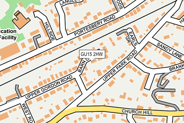 GU15 2HW map - OS OpenMap – Local (Ordnance Survey)
