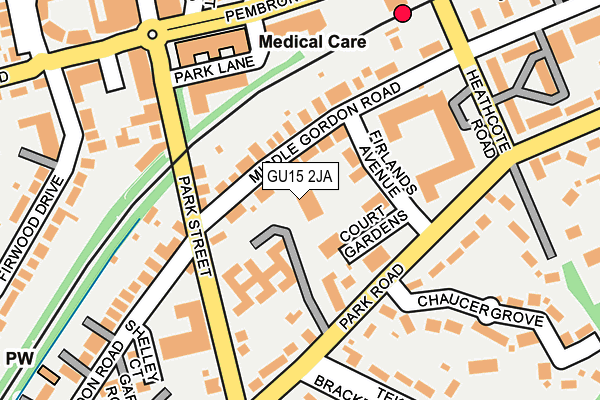 GU15 2JA map - OS OpenMap – Local (Ordnance Survey)