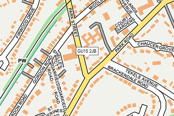 GU15 2JB map - OS OpenMap – Local (Ordnance Survey)