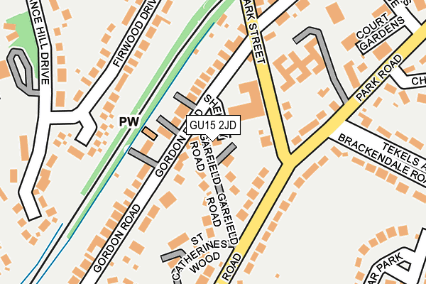 GU15 2JD map - OS OpenMap – Local (Ordnance Survey)