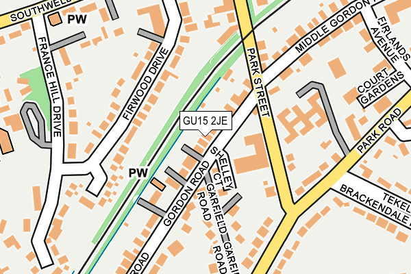 GU15 2JE map - OS OpenMap – Local (Ordnance Survey)