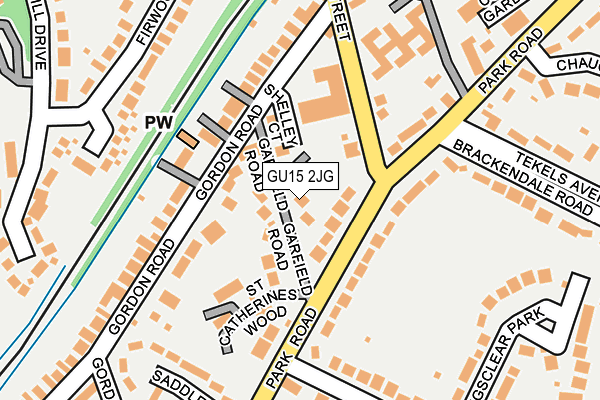 GU15 2JG map - OS OpenMap – Local (Ordnance Survey)