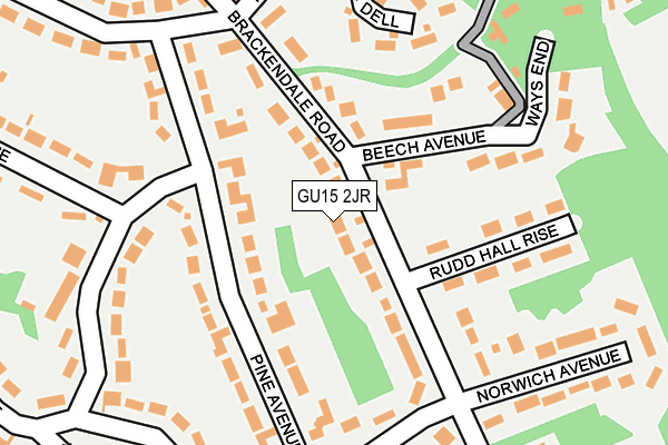 GU15 2JR map - OS OpenMap – Local (Ordnance Survey)