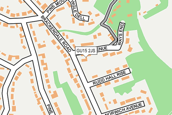 GU15 2JS map - OS OpenMap – Local (Ordnance Survey)
