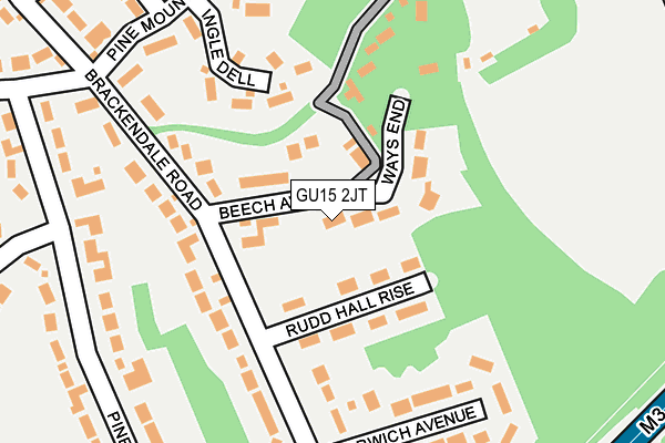 GU15 2JT map - OS OpenMap – Local (Ordnance Survey)