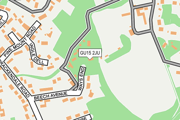 GU15 2JU map - OS OpenMap – Local (Ordnance Survey)
