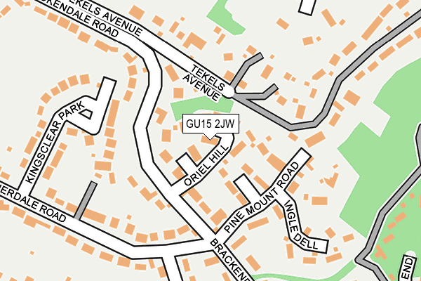 GU15 2JW map - OS OpenMap – Local (Ordnance Survey)