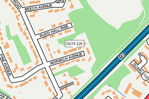 GU15 2JX map - OS OpenMap – Local (Ordnance Survey)