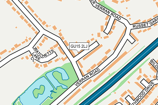 GU15 2LJ map - OS OpenMap – Local (Ordnance Survey)