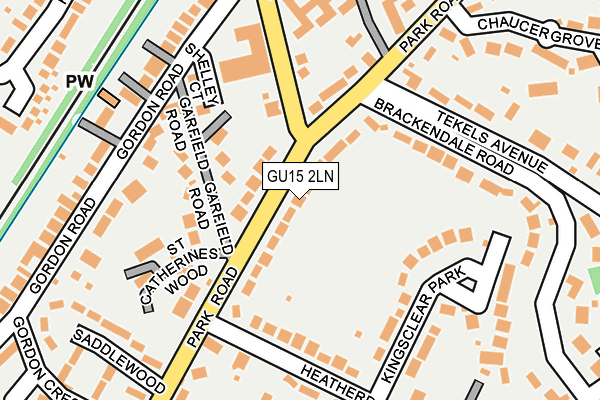 GU15 2LN map - OS OpenMap – Local (Ordnance Survey)