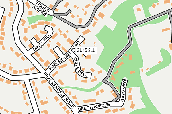 GU15 2LU map - OS OpenMap – Local (Ordnance Survey)