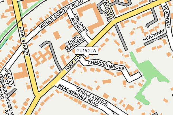 GU15 2LW map - OS OpenMap – Local (Ordnance Survey)