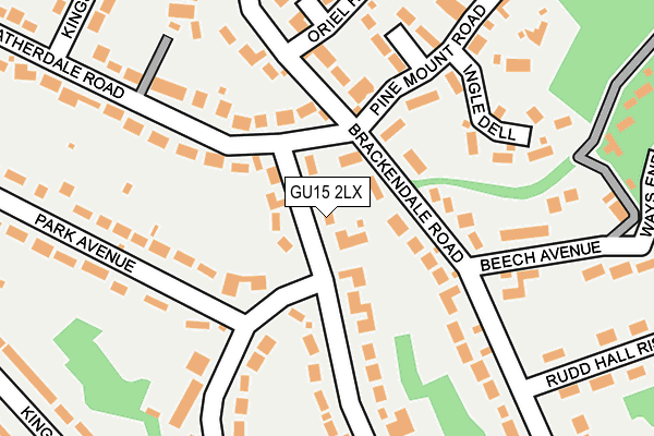 GU15 2LX map - OS OpenMap – Local (Ordnance Survey)