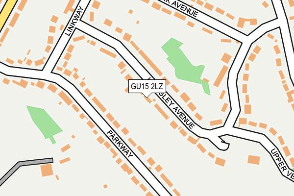 GU15 2LZ map - OS OpenMap – Local (Ordnance Survey)
