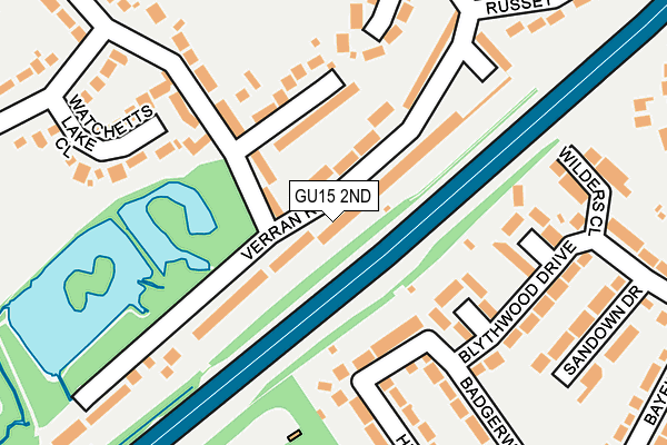 GU15 2ND map - OS OpenMap – Local (Ordnance Survey)