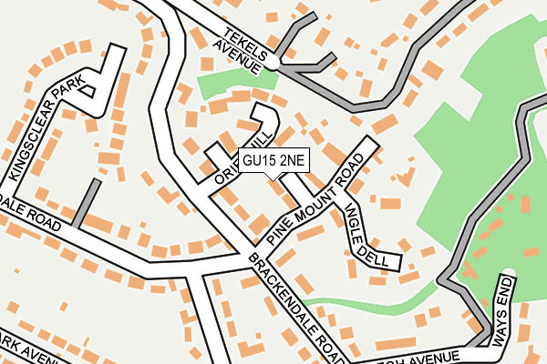 GU15 2NE map - OS OpenMap – Local (Ordnance Survey)