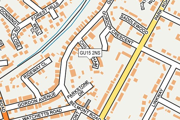 GU15 2NS map - OS OpenMap – Local (Ordnance Survey)