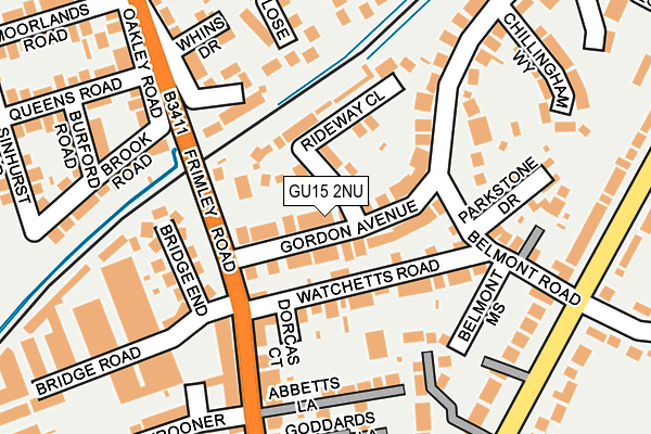 GU15 2NU map - OS OpenMap – Local (Ordnance Survey)